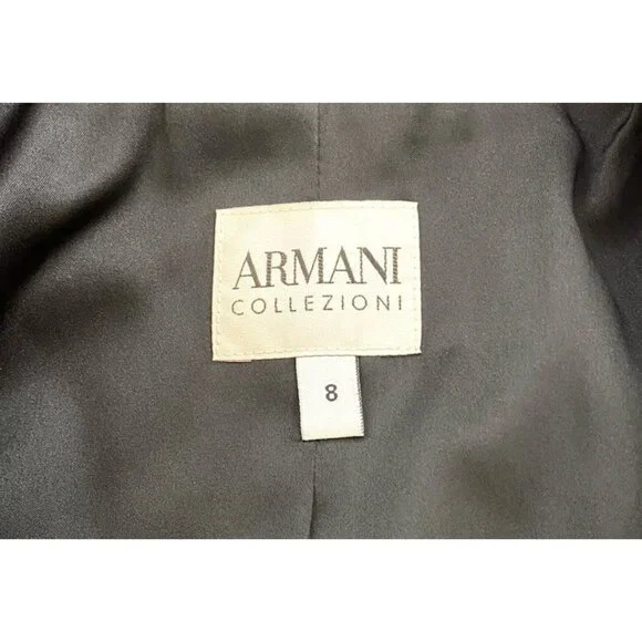 Armani Collezioni Womens Black Silver Metallic Abstract Statement Blazer Size 8 - Picture 5 of 7